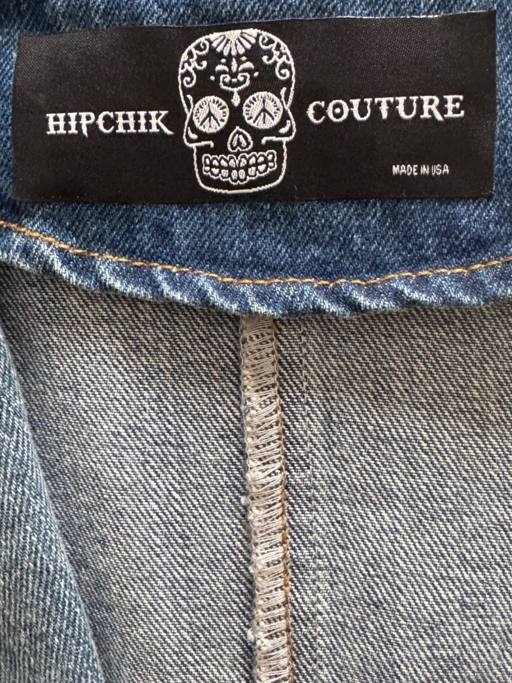 Hipchik Couture Denim Jacket/Blazer with Crystal Bee & Crown Bling - Picture 5 of 7